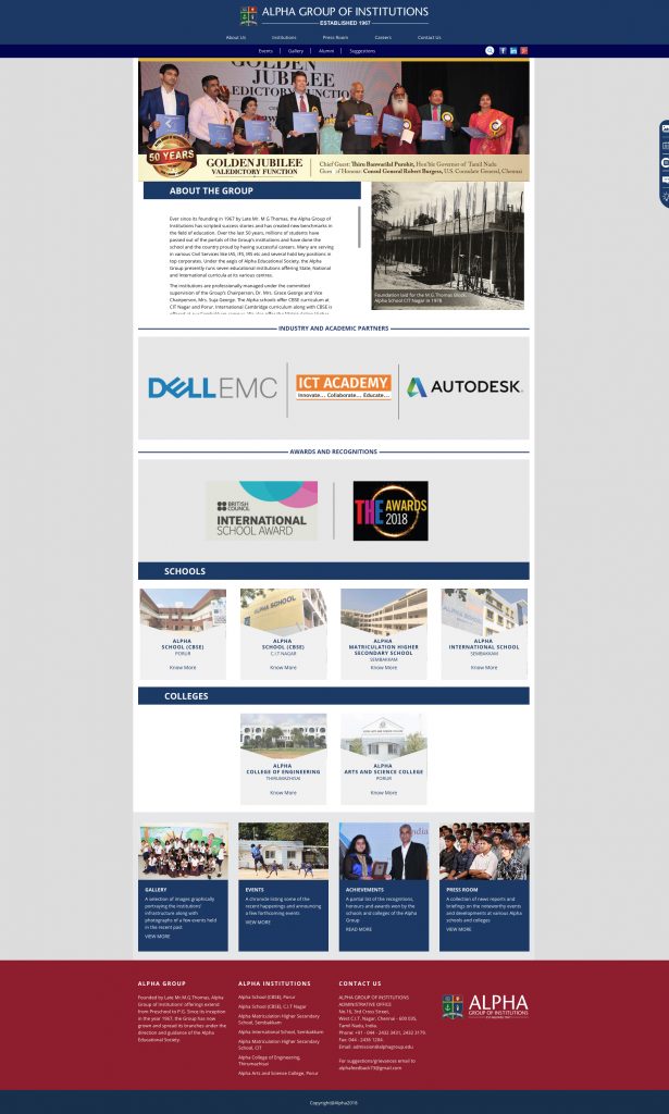 Alpha Website Home Page